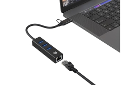 CONCEPTRONIC Adapter USB-C/-A3.0->3xUSB-A/GbE 5Gbs 0.18m sw