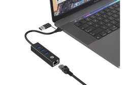 CONCEPTRONIC Adapter USB-C/-A3.0->3xUSB-A/GbE 5Gbs 0.18m sw