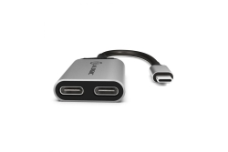 Alogic Adapter USB-C -> 2x USB-C St/2xBu 10cm Space grey