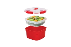 sistema Mikrowellen-Dampfgarer mit Korb 2,4 l rot