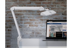 MAUL LED Arbeitsplatzleuchte Intro dimmbar+Klemmfuß weiß