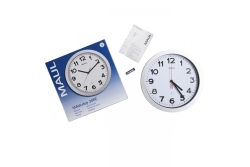 MAUL Wanduhr Step weiß/silber Kunststoff 30cm inkl. Batterie