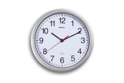 MAUL Quarzwanduhr Run weiß/silber Kunststoff 25cm...