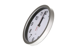 MAUL Quarzwanduhr Run weiß/silber Kunststoff 25cm...