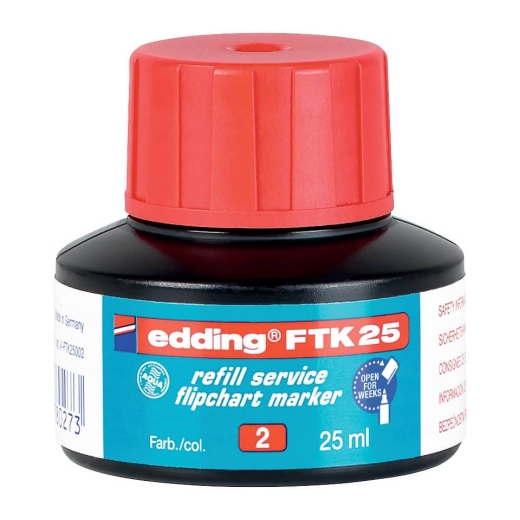 FTK 25 Nachfülltusche - für Flipchartmarker, 25 ml, rot