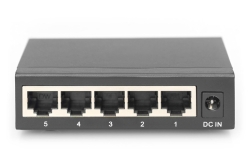 DIGITUS Switch 5-Port Gigabit Unmanaged Metallgehäuse schw
