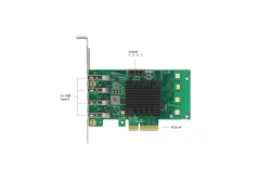 DELOCK PCI Express x4 Karte 4xextern USB 3.0 Quad Channel