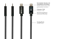 Good Connections USB2.0 Kabel A-Lightning MFI schw. 0,5m