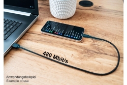 Good Connections USB2.0 Kabel A-Lightning MFI schw. 0,5m