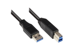 Good Connections USB3.0 Kabel A-B schwarz 0,2m