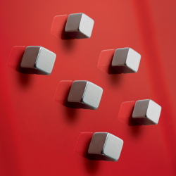 SuperDym-Magnete C5 Strong, Cube-Design, silber, 6...
