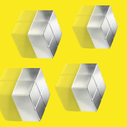 SuperDym-Magnete C10 Extra-Strong, Cube-Design, silber, 4...