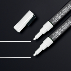 Kreidemarker 20 - Rundspitze 1-2 mm, weiß, 2...