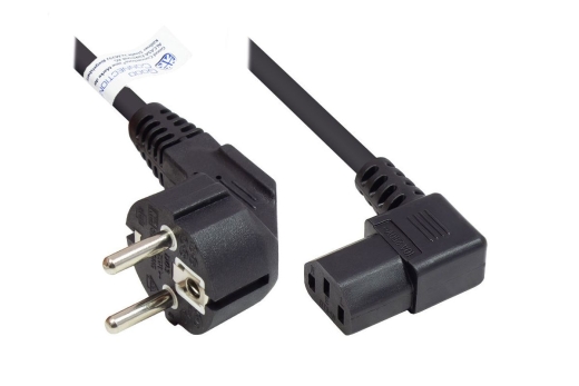 Good Connections Schutzkontakt-St. gew.- C13 gew. schw. 3m