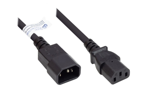 Good Connections Kaltgeräteverlängerung an C13 schwarz 0,5m