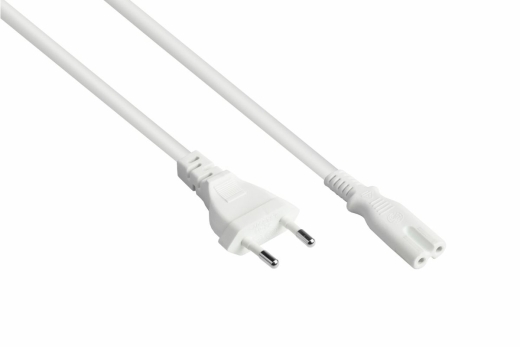 kabelmeister Euro-Netzkabel an open end weiß 1,5 m