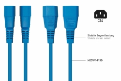 kabelmeister Kaltgeräteverlängerung C14 an C13 blau 2m