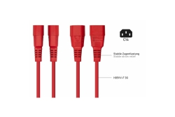 kabelmeister Kaltgeräteverlängerung C14 an C13 rot 2m