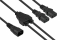 kabelmeister Y-Kaltgeräteverlängerung C14- 2xC13 schw. 0,3m