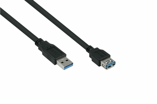 kabelmeister USB3.0 Verläng. A St.-A Bu. UL schwarz 2m
