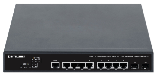 INTELLINET 10-Port L2+ Managed PoE++ Switch 8x Gbit 2x SFP