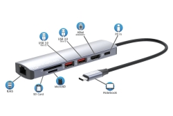 MANHATTAN 7-in-1 4K USB-C Dockingstation 1xHDMI 2xUSB 10Gb/s