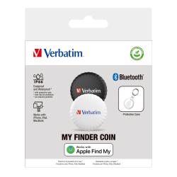 Verbatim MYFC-02BW My Finder Coin Bluetooth Finder 2pack B/W