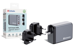 Verbatim GNC-240 GaN Charger 4 Port 240W USB A/C (EU/UK/US)