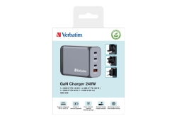Verbatim GNC-240 GaN Charger 4 Port 240W USB A/C (EU/UK/US)