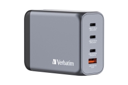 Verbatim GNC-200 GaN Charger 4 Port 200W USB A/C (EU/UK/US