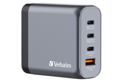 Verbatim GNC-140 GaN Charger 4 Port 140W USB A/C (EU/UK/US)