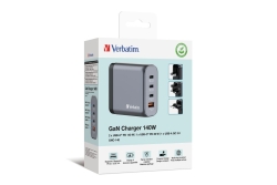 Verbatim GNC-140 GaN Charger 4 Port 140W USB A/C (EU/UK/US)