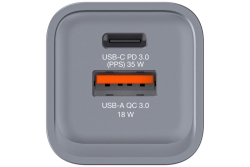 Verbatim GNC-35 GaN Charger 2 Port 35W USB A/C (EU/UK/US)