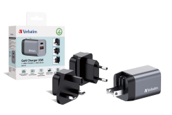 Verbatim GNC-35 GaN Charger 2 Port 35W USB A/C (EU/UK/US)