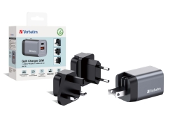Verbatim GNC-35 GaN Charger 2 Port 35W USB A/C (EU/UK/US)