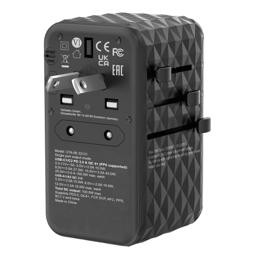 Verbatim GAN III UTA-06 2 X USB-C PD 100W & QC 4+/2 X USB-A