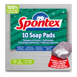 Spontex Seifenpads mit 30% Seifenanteil Stahlwolle, 10er