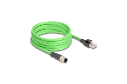 DELOCK M12 Kabel D-kodiert 4 Pin St. zu RJ45 St. PUR(TPU) 5m