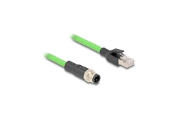 DELOCK M12 Kabel D-kodiert 4 Pin St. zu RJ45 St. PUR(TPU) 5m