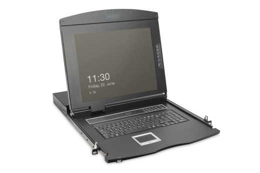 DIGITUS Modulare Konsole 19HD LCD,1-port VGA KVM Deutsch