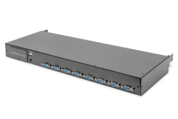 DIGITUS Modulare Konsole 19HD LCD,8-port VGA KVM Deutsch