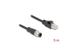 DELOCK M12 Kabel A-kodiert 8 Pin St. zu RJ45 St. PVC 5 m