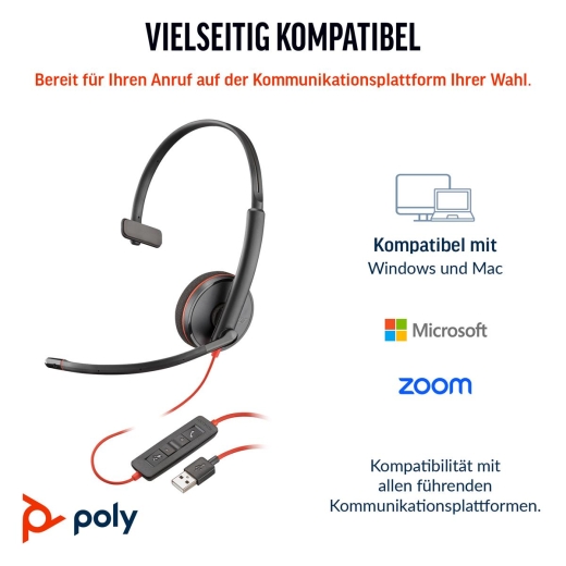 Poly Blackwire 3210 Mono USB-C/A