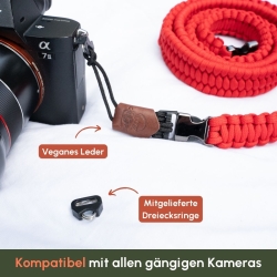C-ROPE Kameragurt Traveler aus Paracord 100cm Bright Red retail