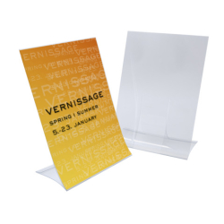 Tischaufsteller, klappbar, glasklar, für A4