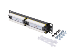 LANBERG 10 Patchpanel 1U 12-Port CAT.6 UTP schwarz