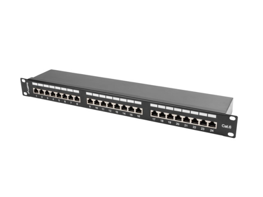 LANBERG 19 Patchpanel 1U 24-Port CAT.6 FTP geschirmt sw
