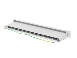 LANBERG 19 Patchpanel 1U 24-Port CAT.7 FTP geschirmt grau