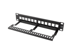 LANBERG 10 Patchpanel Blank 1U 12-Port Keystone Organizer s