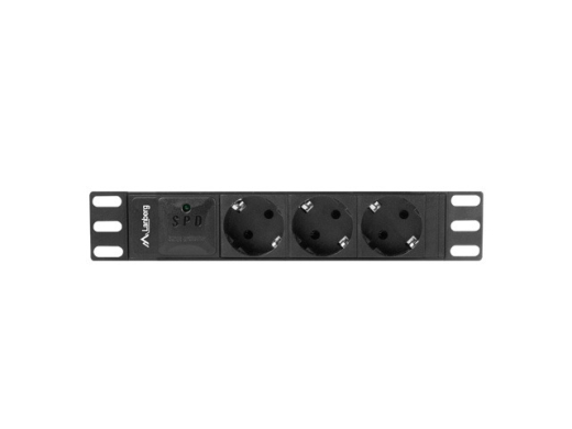 LANBERG 10 PDU-Steckdosenleiste 1U 3x Schuko 2m 16A sw